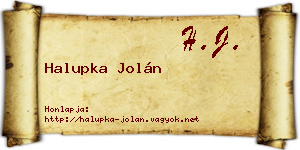 Halupka Jolán névjegykártya